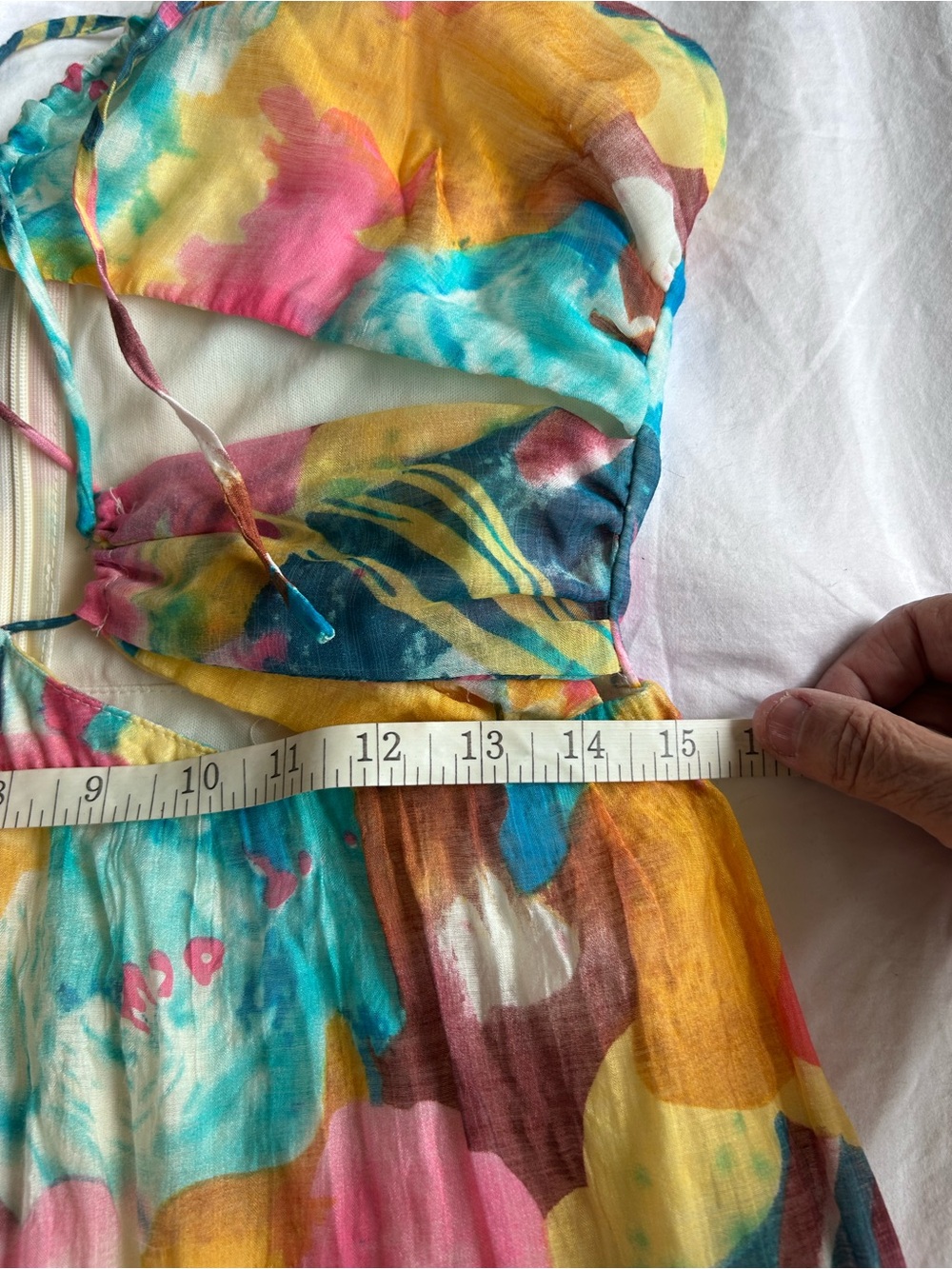 Lulus Floral Halter Maxi Dress Size M Multi-Color Cut-Out Backless Boho Summer - Picture 7 of 7